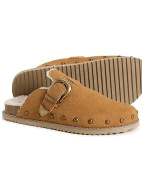 Cushionaire Bronco Faux Fur-Lined Clogs - Suede (For Women) Chestnut
